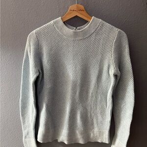 LOFT Light Gray Textured Crewneck Sweater